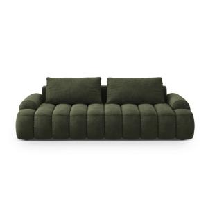 Sofá cama con baúl de almacenaje 4 plazas terciopelo verde