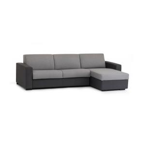 Sofá cama con chaise longue de tejido gris antracita 260x95…