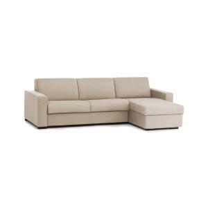 Sofá cama con chaise longue en tejido beige 280x95h90 cm