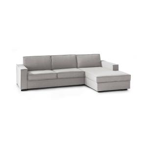 Sofá cama con chaise longue en tejido gris 280x95h90 cm