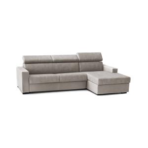 Sofá cama con chaise longue en tejido gris tórtola 260x95h8…