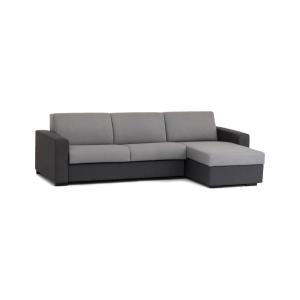 Sofá cama con península en ecopiel gris antracita 280x95h90…