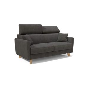 Sofá cama con reposacabezas ajustables 160 cm antracita