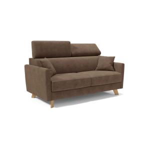 Sofá cama con reposacabezas ajustables 160 cm marrón