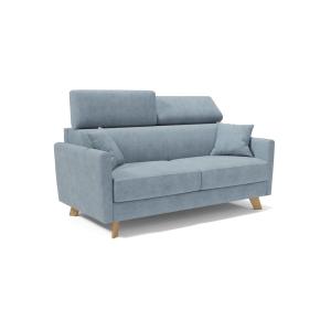 Sofá cama con reposacabezas ajustables 180 cm azul