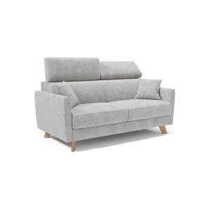 Sofá cama con reposacabezas ajustables 180 cm gris