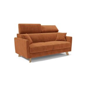 Sofá cama con reposacabezas ajustables 180 cm naranja