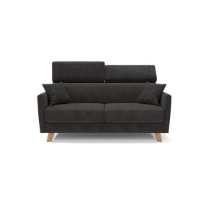 Sofá cama con reposacabezas ajustables 180 cm negro