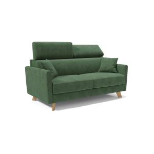 Sofá cama con reposacabezas ajustables 180 cm verde