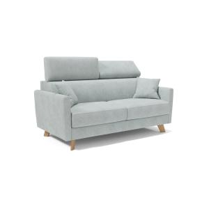 Sofá cama con reposacabezas ajustables 200 cm azul/ verde