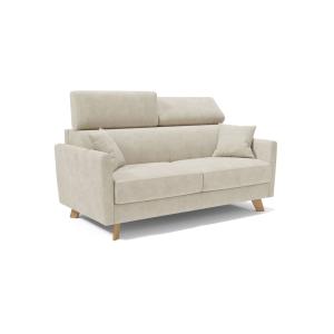 Sofá cama con reposacabezas ajustables 200 cm blanco