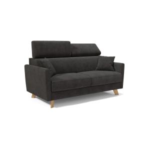 Sofá cama con reposacabezas ajustables 200 cm negro