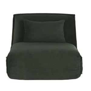 Sofá cama de 1 plaza de pana verde