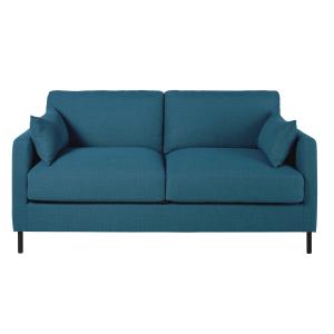 Sofá cama de 2/3 plazas azul verdoso, colchón de 14 cm
