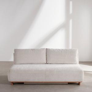 Sofá cama de 2/3 plazas de tela reciclada beige