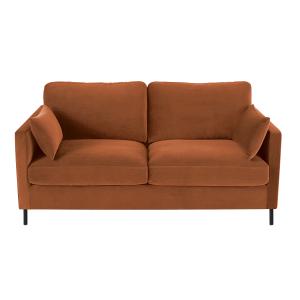 Sofá cama de 2/3 plazas de terciopelo naranja, colchón 10 c…