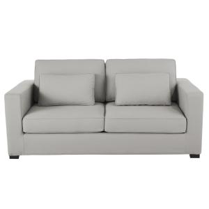 Sofá cama de 2/3 plazas tela gris claro, colchón de 12 cm