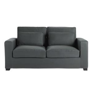 Sofá cama de 2/3 plazas tela gris pizarra, colchón de 12 cm…