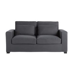 Sofá cama de 2/3 plazas tela gris pizarra, colchón de 6 cm