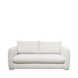 Sofá cama de 2,5 plazas en terciopelo acanalado - beige