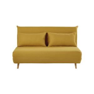 Sofá cama de 2 plazas amarillo mostaza