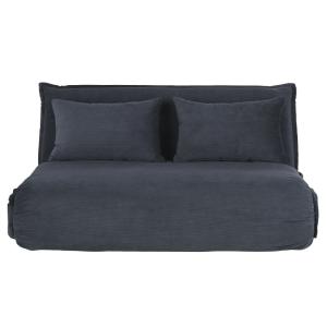Sofá cama de 2 plazas de pana gris