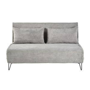 Sofá cama de 2 plazas de terciopelo gris claro