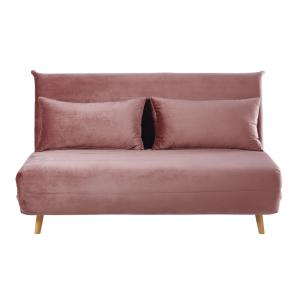 Sofá cama de 2 plazas de terciopelo rosa viejo