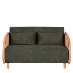Sofá cama de 2 plazas de terciopelo verde