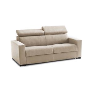 Sofá cama de 2 plazas en ecopiel beige 160x95h85 cm