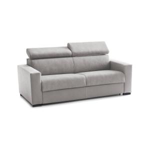 Sofá cama de 2 plazas en ecopiel gris 180x95h85 cm