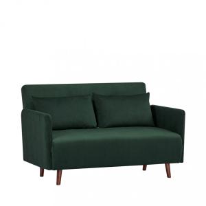 Sofá cama de 2 plazas en pana de 120 cm - verde oscuro