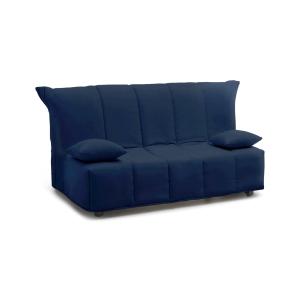 Sofá cama de 2 plazas en tejido azul 125x90h85 cm