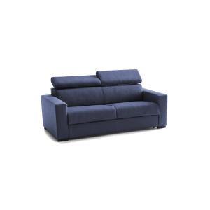 Sofá cama de 2 plazas en tejido azul 160x95h85 cm