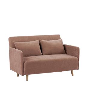 Sofá cama de 2 plazas en tejido chenilla l120cm - rubor ros…