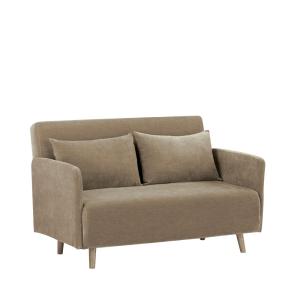 Sofá cama de 2 plazas en tejido chenilla l120cm - topo
