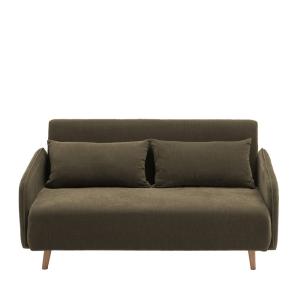 Sofá cama de 2 plazas en tejido de chenilla l140cm - caqui…
