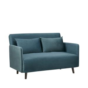 Sofá cama de 2 plazas en terciopelo l120cm - pato azul