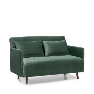 Sofá cama de 2 plazas en terciopelo l120cm - verde bosque