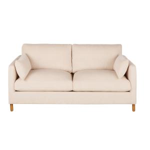 Sofá cama de 3/4 plazas de pana beige, colchón de 10 cm