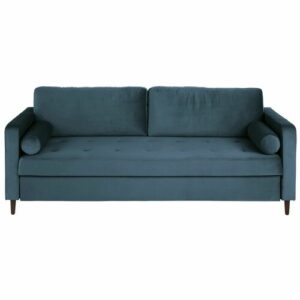 Sofá cama de 3/4 plazas de terciopelo azul