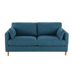 Sofá cama de 3 plazas azul petróleo con colchón de 10 cm