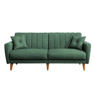 Sofá cama de 3 plazas con 2 cojines L210 cm - Verde