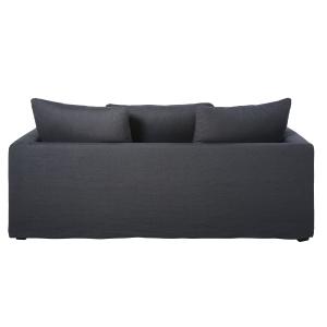 Sofá cama de 3 plazas de lino lavado gris antracita