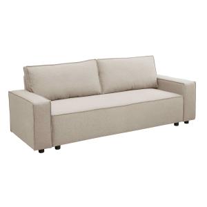 Sofá cama de 3 plazas de tela beige