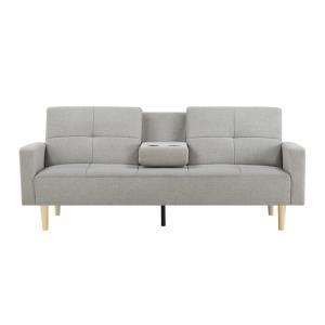Sofá cama de 3 plazas de tela gris