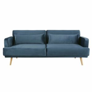 Sofá cama de 3 plazas de terciopelo azul oscuro