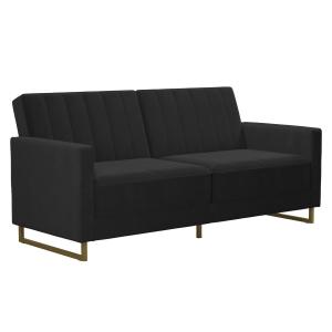 Sofa cama de 3 plazas de terciopelo negro