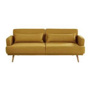 Sofá cama de 3 plazas en amarillo