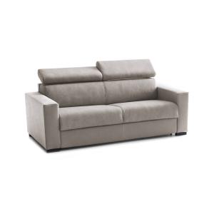 Sofá cama de 3 plazas en ecopiel gris tórtola 220x95h85 cm